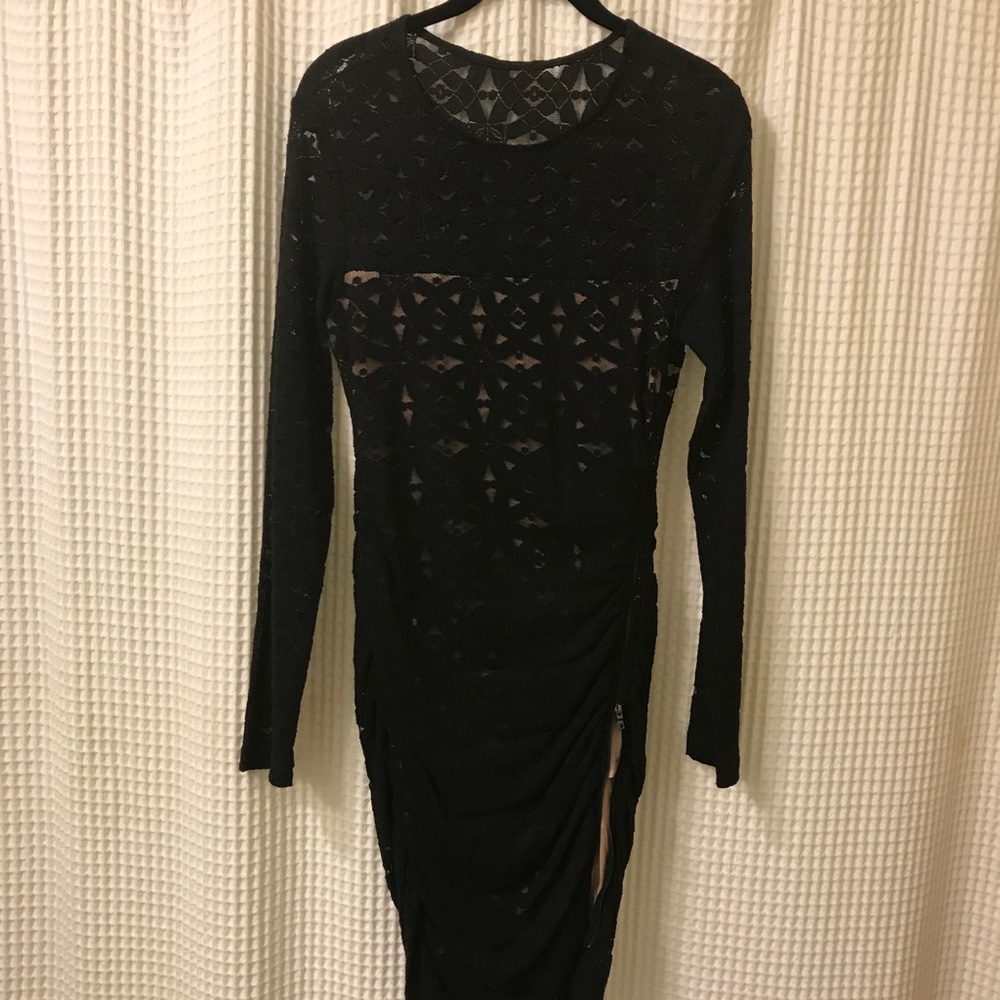 Textured beautiful black BCBG dress